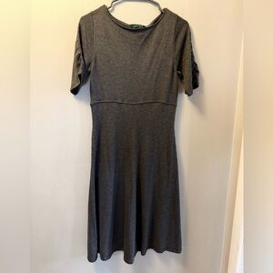 Ralph Lauren Cashmere Silk Blend Gray Minimalist Midi Dress Capsule wardrobe
